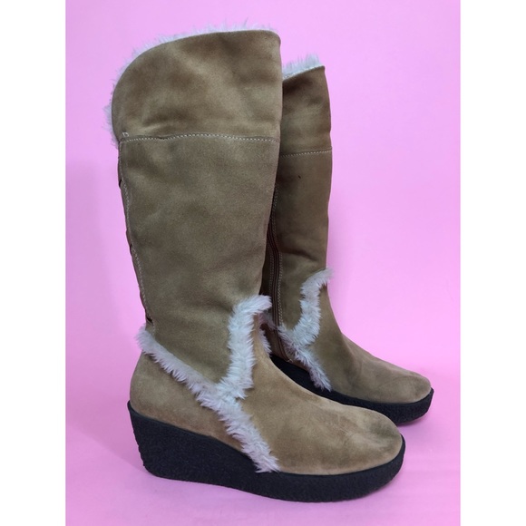 Donald Pliner leather Patricia tan winter camel boots 8.5 - Picture 2 of 9